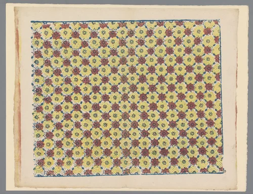 Blad met alternerend strooipatroon van ster en rozet by anonymous, print, 1700-1850