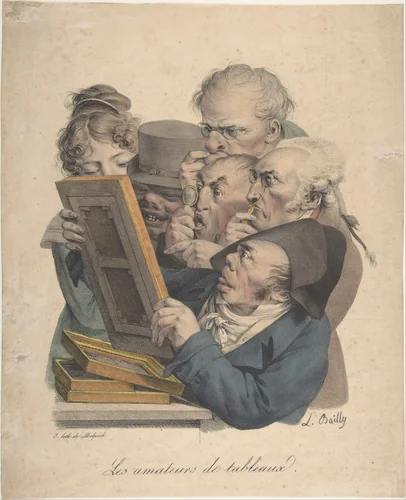 The Art Connoisseurs by Louis-Léopold Boilly, print, 1823-1828