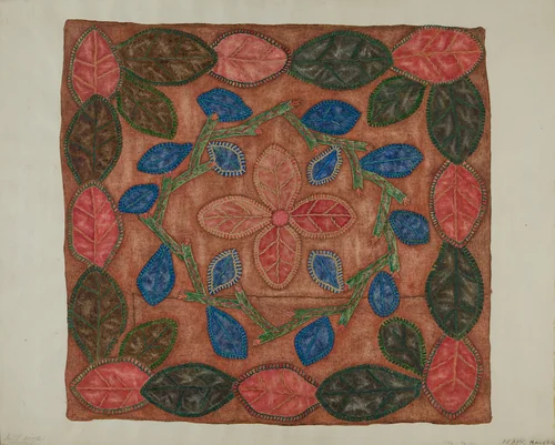 Pillow Top by Frank Maurer, index of american design, 1935-1942