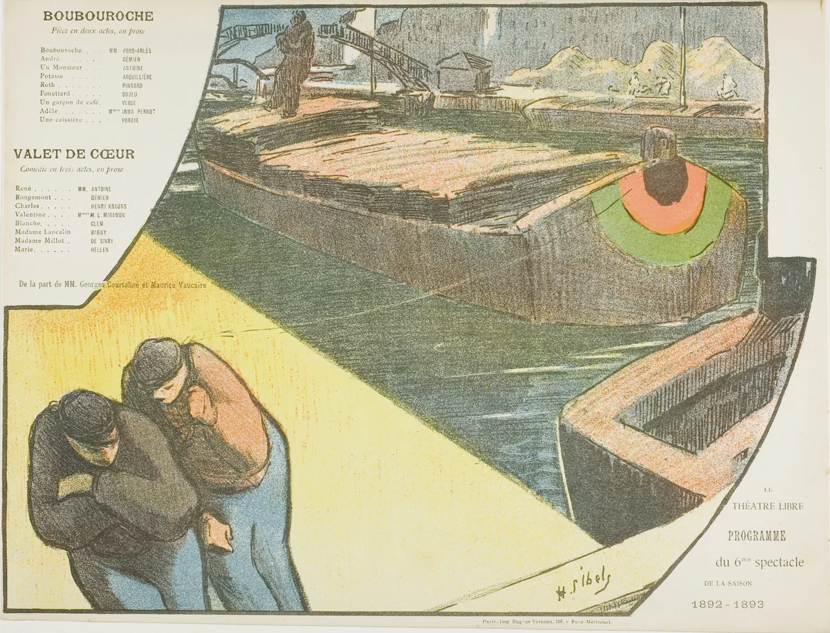 Sixth Performance: Boubourouche; Valet de Coeur, for Le Théatre Libre by Henri Gabriel Ibels, print, 1892-1893