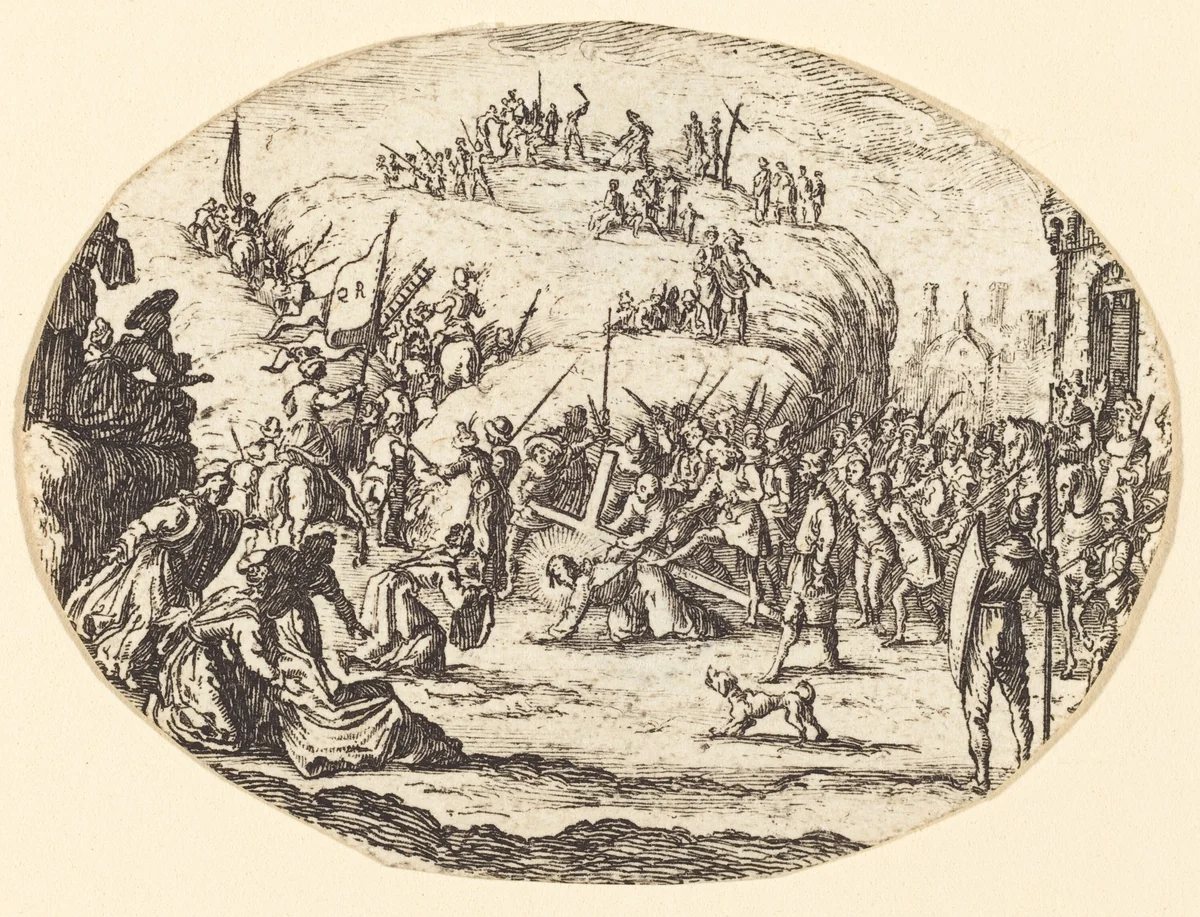 The Small Carrying of the Cross by Jacques Callot, print, 1625-1699