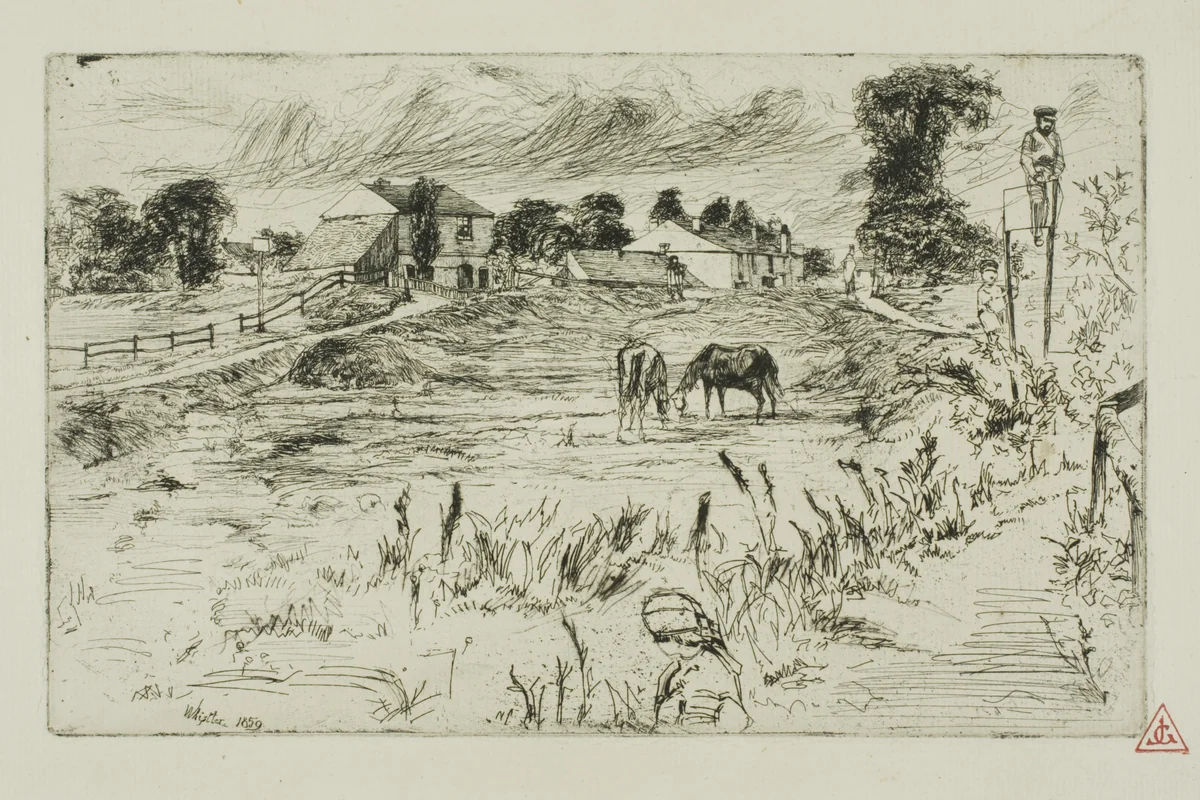Landscape with Horses by James McNeill Whistler, print, 1859