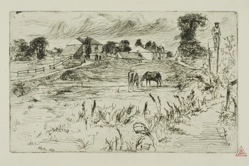 Landscape with Horses by James McNeill Whistler, print, 1859