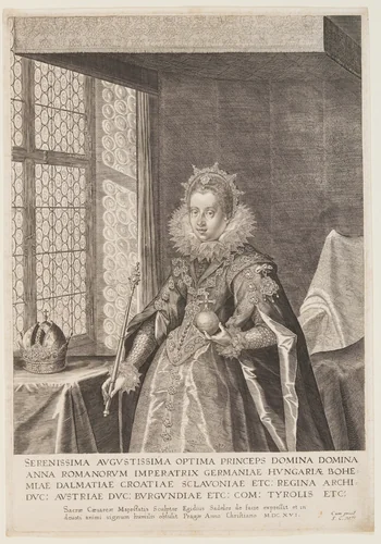 Anna, Wife of Emperor Matthias by Aegidius Sadeler, print, 1616