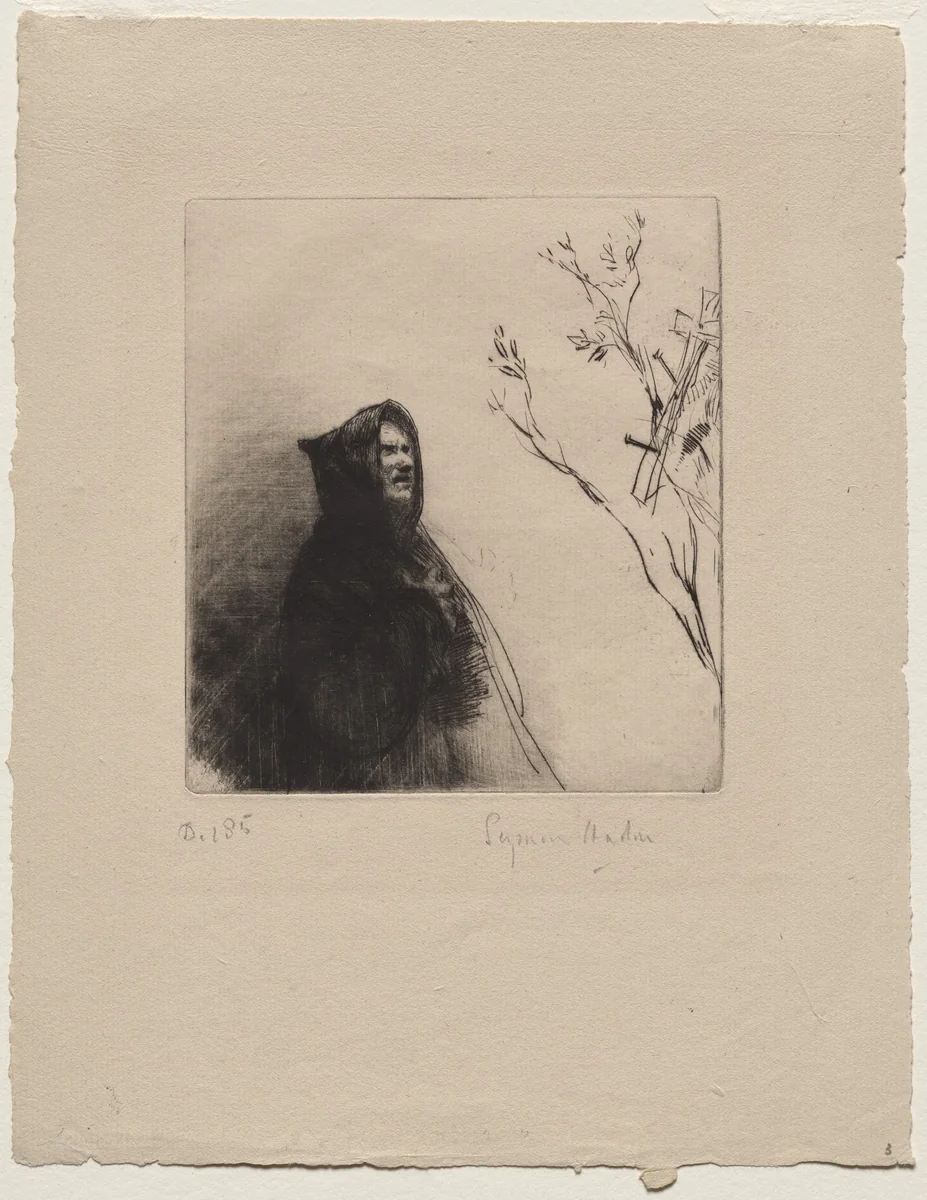 The Monk Praying - St. Francis by Francis Seymour-Haden, print, 1877
