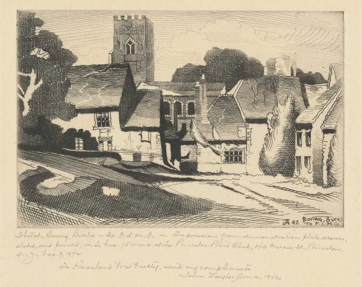 Boving, Bucks by John Taylor Arms, print, 1942