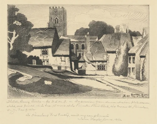 Boving, Bucks by John Taylor Arms, print, 1942