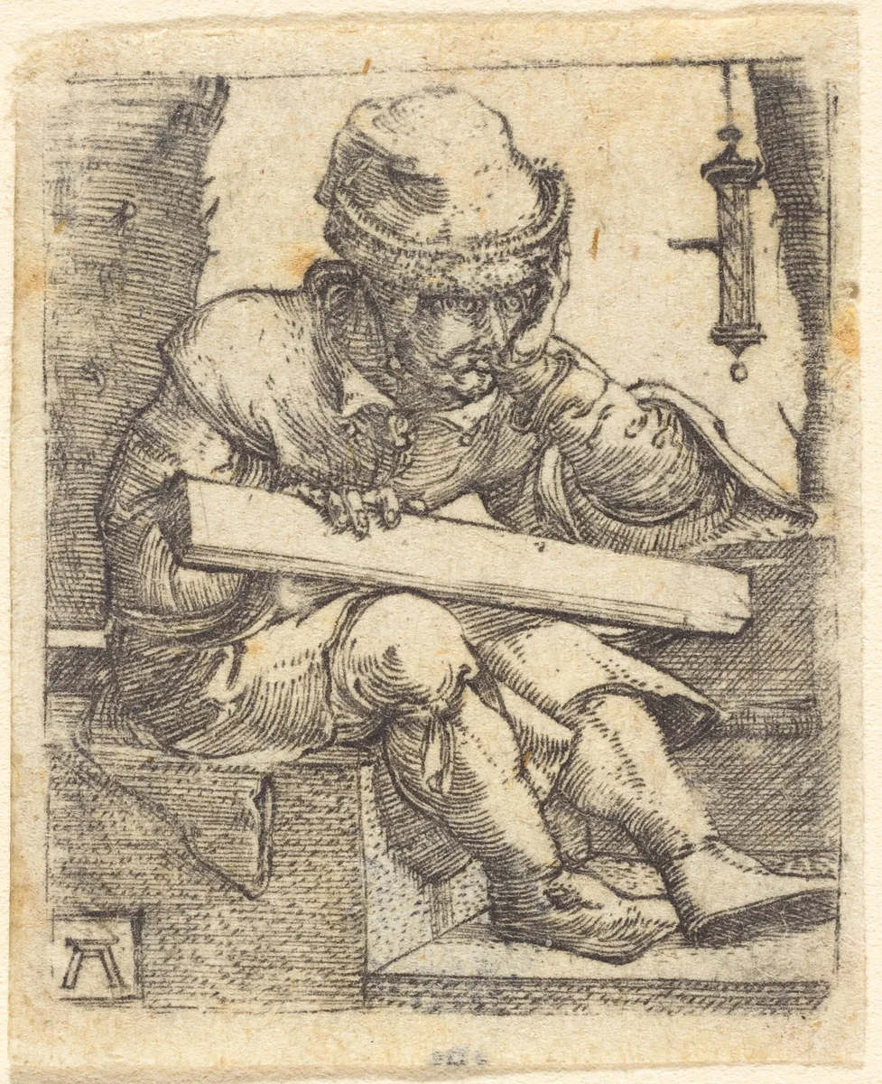 The Pensive Carpenter by Albrecht Altdorfer, print, 1520-1530