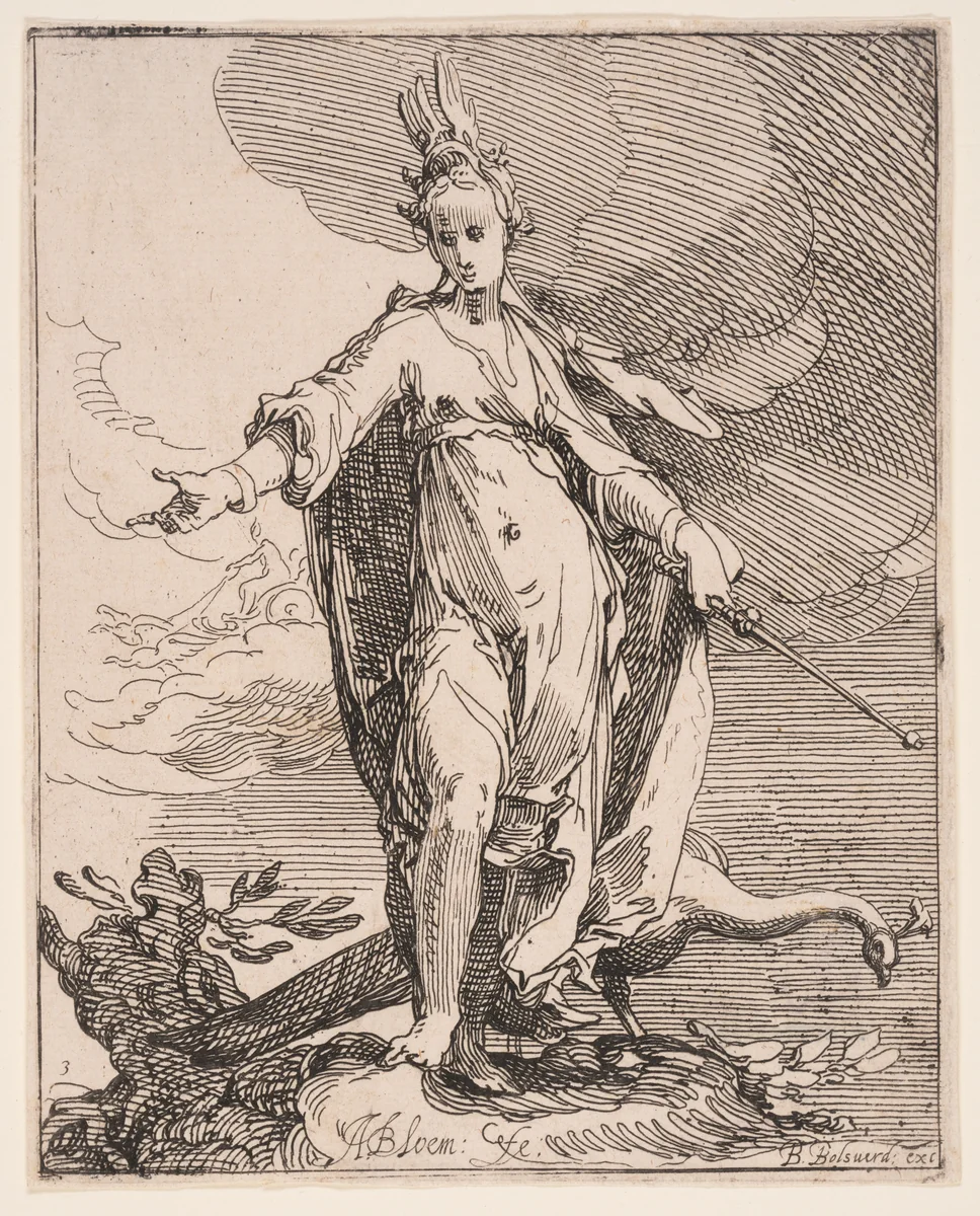 Juno by Abraham Bloemaert, print, 1610