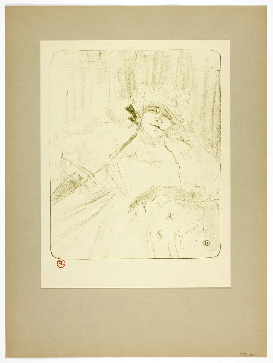 An Old Song, plate five from Yvette Guilbert by Henri de Toulouse-Lautrec, print, 1898