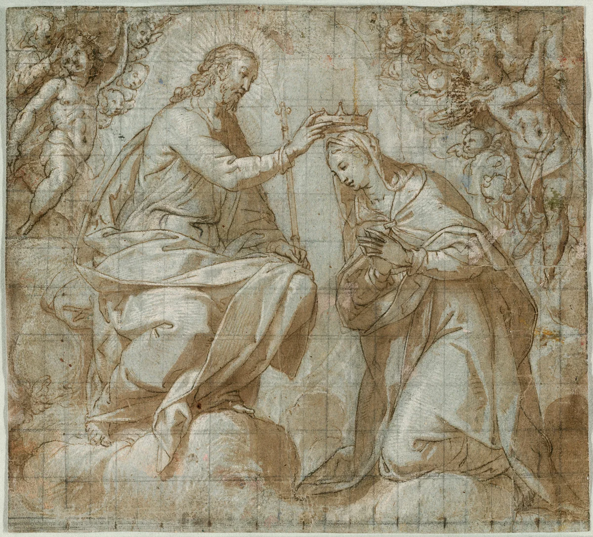 The Coronation of the Virgin by Ercole Setti, print, 1575
