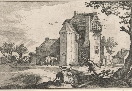 Boerderij met duiventil by Claes Jansz Visscher, print, 1620