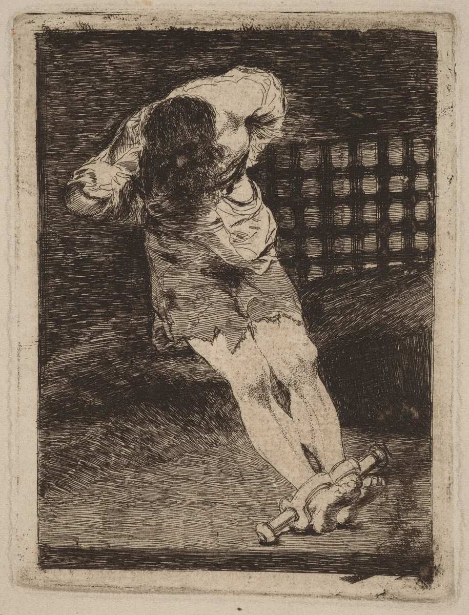La seguridad de un reo no exige tormento (The Custody of a Criminal Does Not Call for Torture by Francisco Goya, print, 1810
