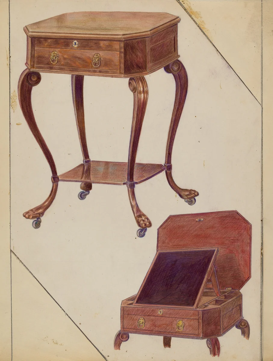 Writing or Sewing Table by Frank Wenger, index of american design, 1936