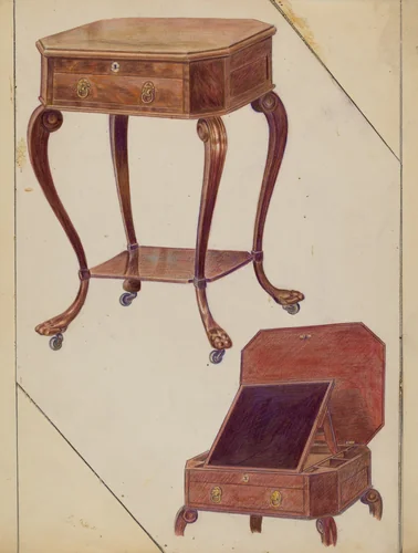 Writing or Sewing Table by Frank Wenger, index of american design, 1936