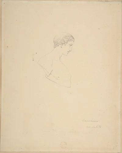 Classical Male Bust in Profile by Vincenzo Camuccini, drawing, 1771-1844