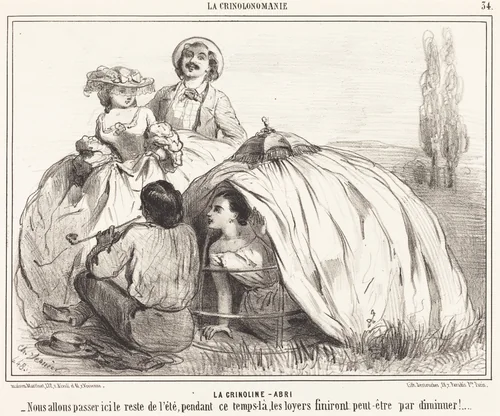 La Crinoline-Abri by Charles Vernier, print, 1848