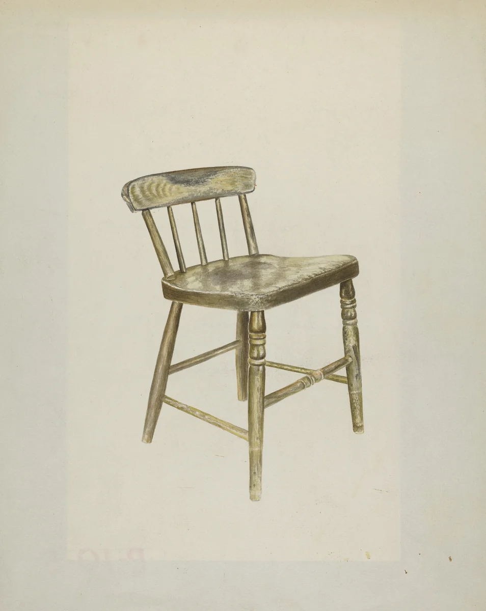 Shaker Dining Chair by John Davis, index of american design, 1935-1942