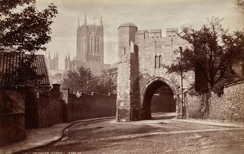 Pottergate, Lincoln, England by James Valentine, photograph, 1865-1875