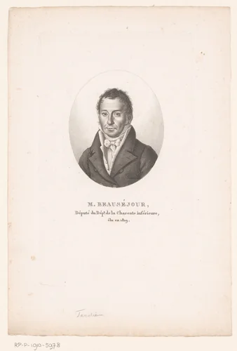 Portret van Antoine Bourreau de Beauséjour by Ambroise Tardieu, print, 1820-1821