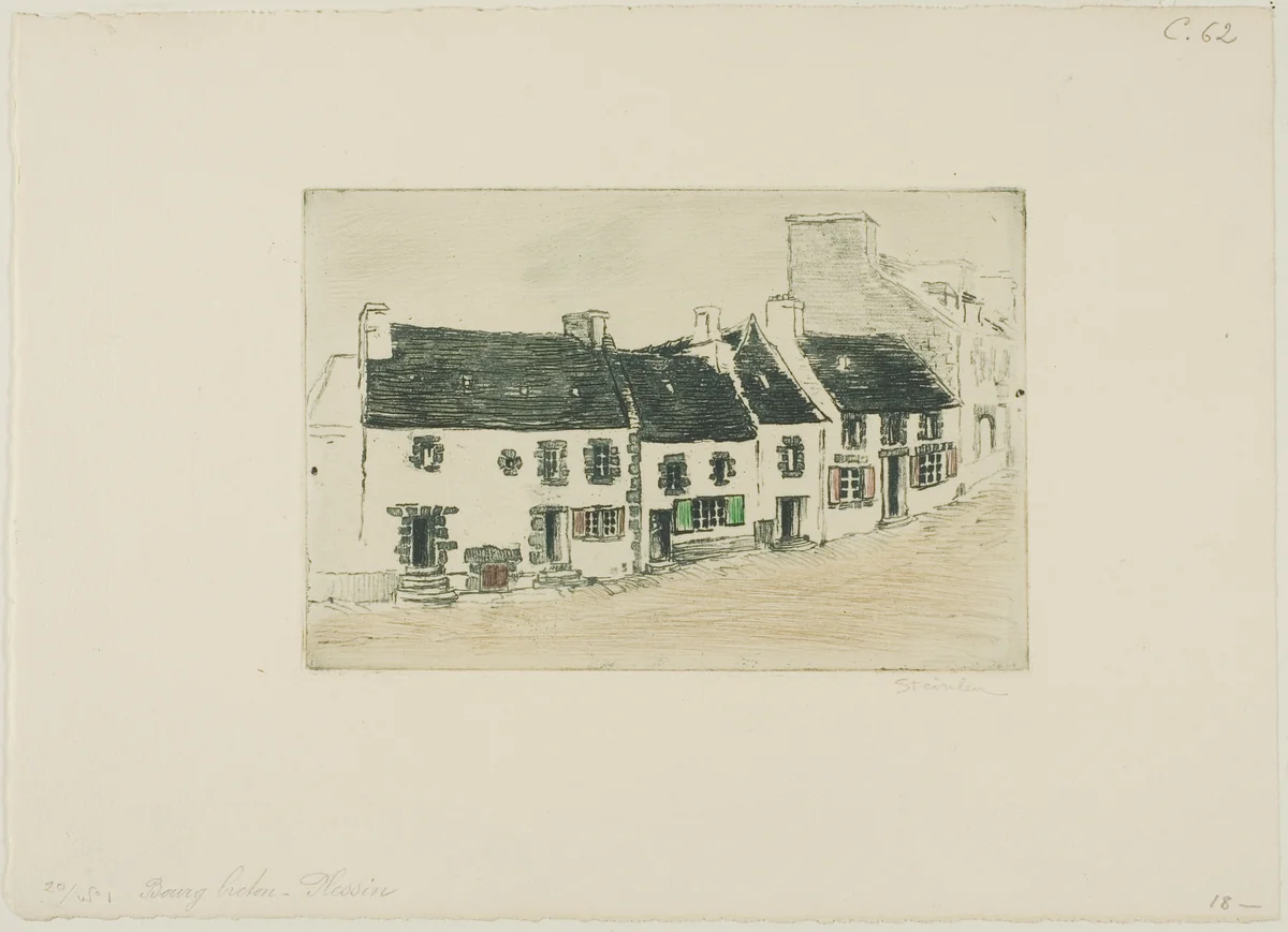 Breton Market Town, Plestin by Théophile Alexandre Steinlen, print, 1902