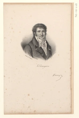 Portret van Marc-Antoine-Madeleine Désaugiers by anonymous, print, 1818-1842