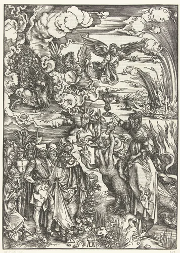 De hoer van Babylon by Unknown, print, 1496-1497