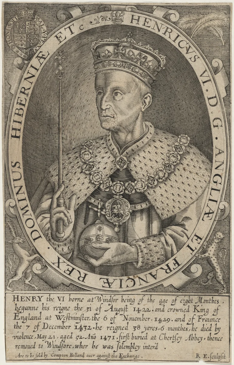 Henry VI of England by Renold Elstrack, print, 1571-1625