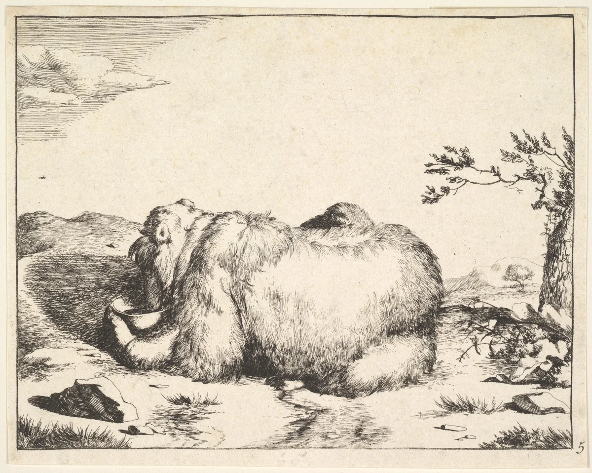 Plate from "The Set of The Bears" by Marcus de Bye, print, 1659-1669