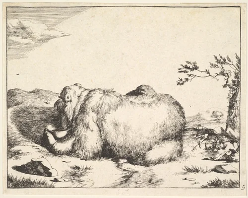 Plate from "The Set of The Bears" by Marcus de Bye, print, 1659-1669
