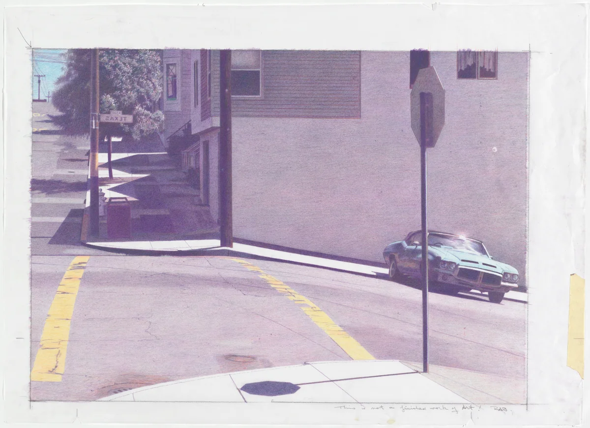 Texas and 20th Intersection [preparatory drawing] by Robert Bechtle, drawing, 2004