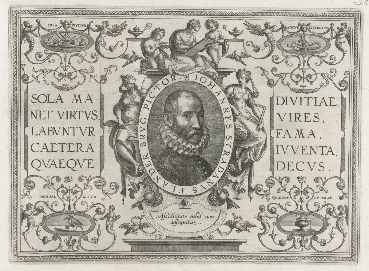 Portret van Johannes Stradanus by Unknown, print, 1585-1586
