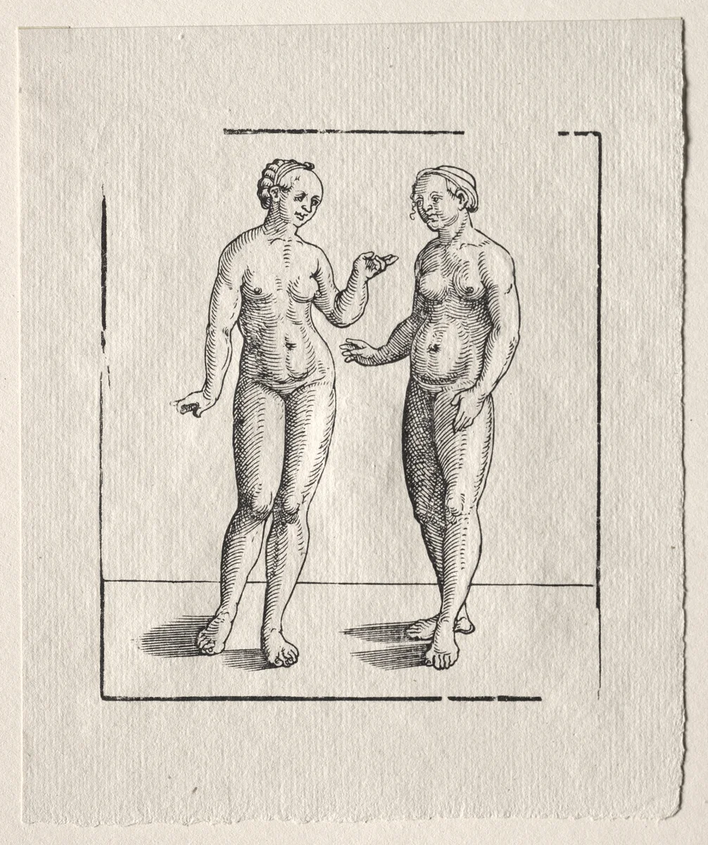 Two Nudes by Erhard Schön, print