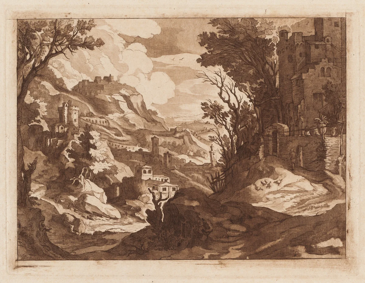 Alpine Landscape by François-Philippe Charpentier, print, 1762-1766