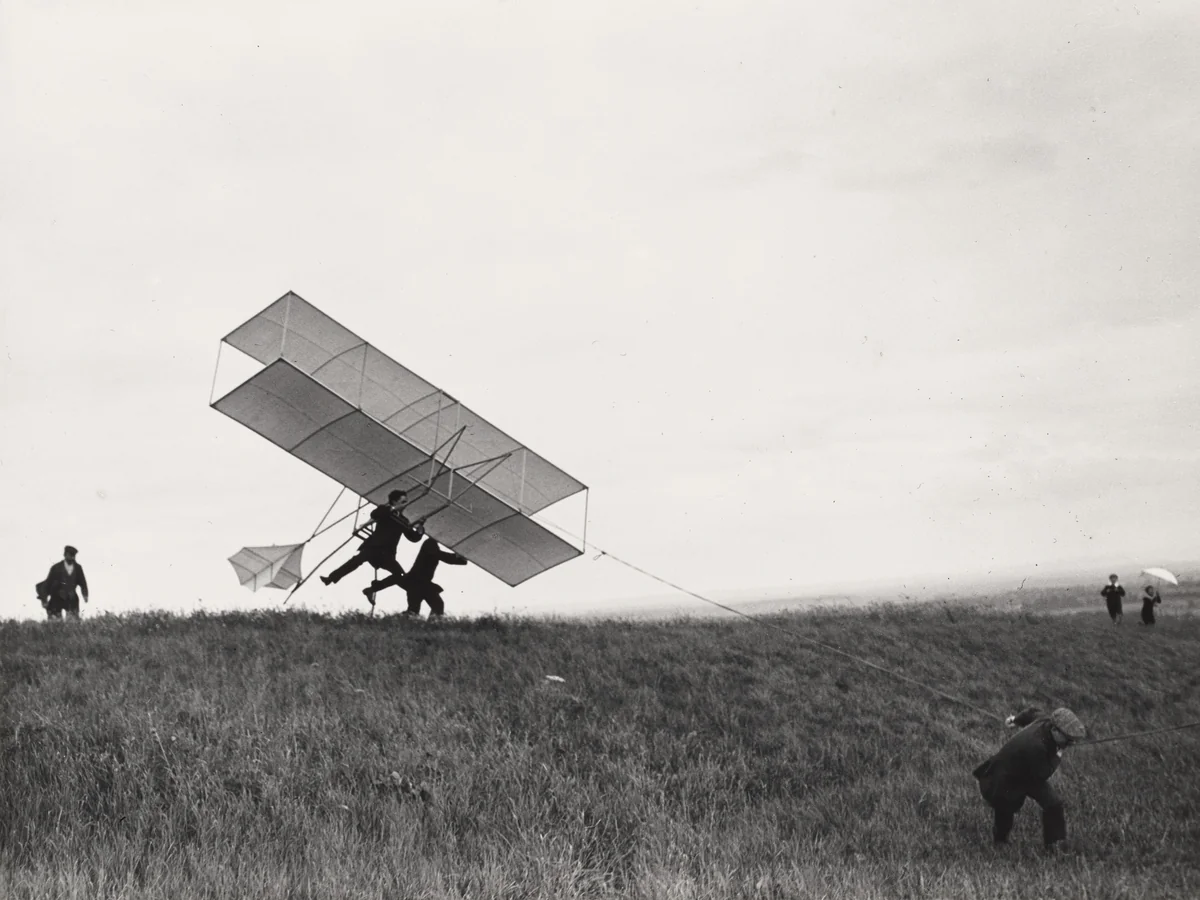 Glider Constructed by Maurice Lartigue, Park at Château de Rouzat by Jacques-Henri Lartigue, photograph, 1909
