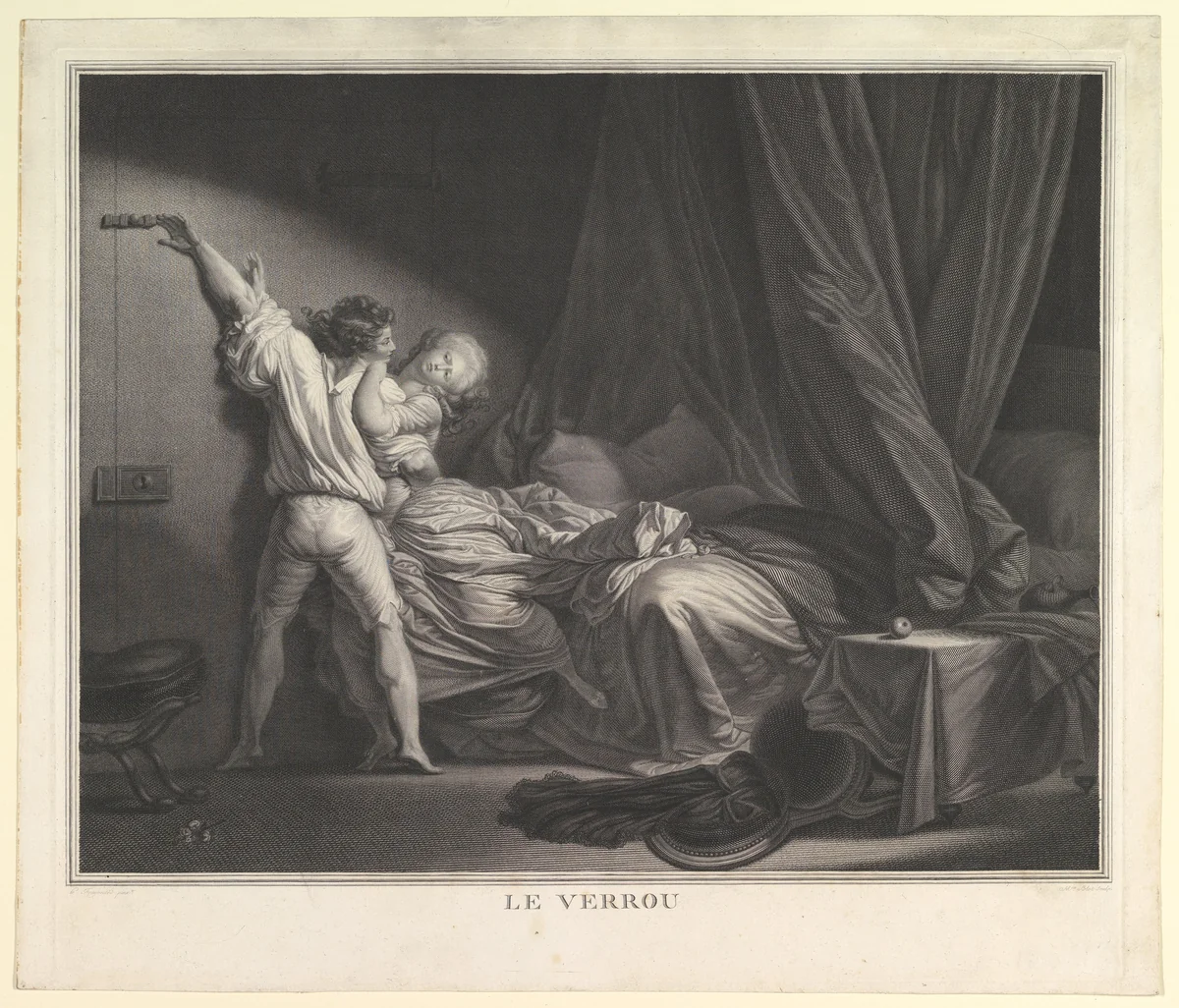 Le Verrou by Jean Honoré Fragonard, print, 1765-1818
