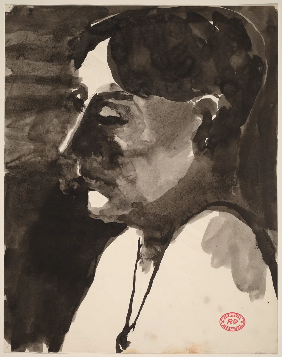 Untitled [portrait] by Richard Diebenkorn, drawing, 1955-1967