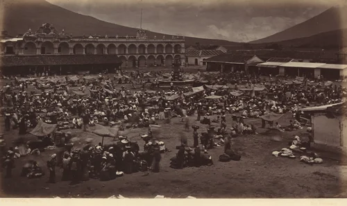 Plaza and Viceroy's Palace-Antigua de Guatemala by Eadweard Muybridge, photograph, 1877