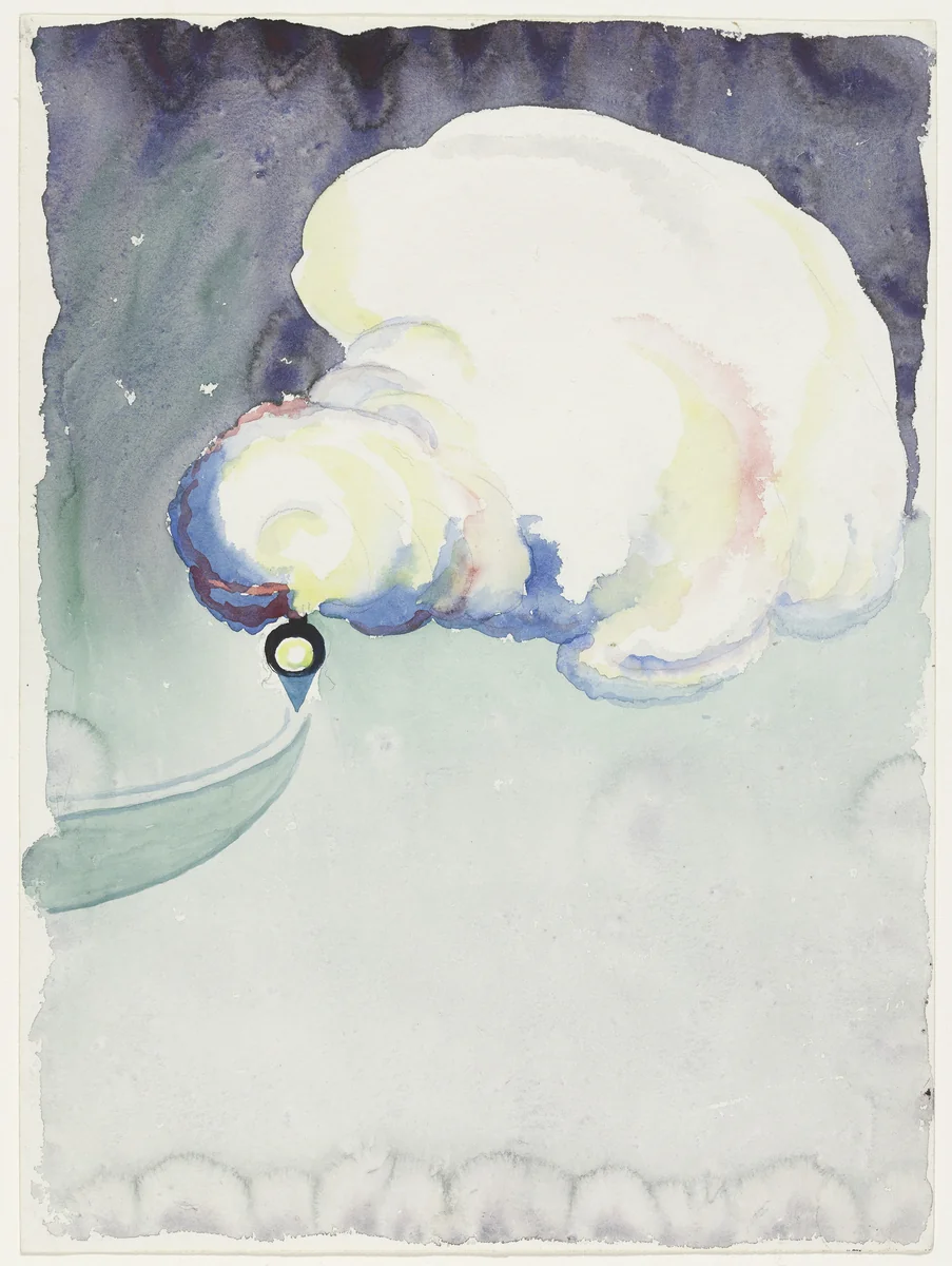 Train at Night in the Desert by Georgia O'Keeffe, drawing, 1916