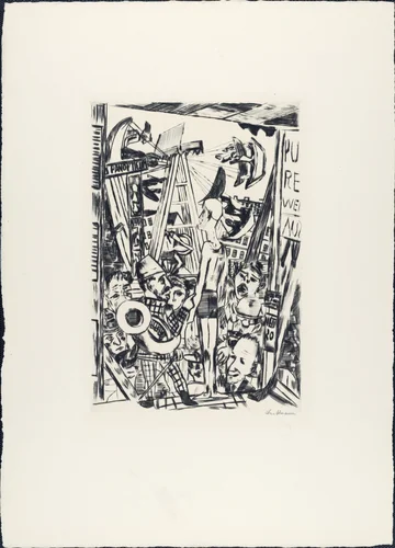 The Tall Man (Der grosse Mann) from Annual Fair (Jahrmarkt) by Max Beckmann, print, 1921