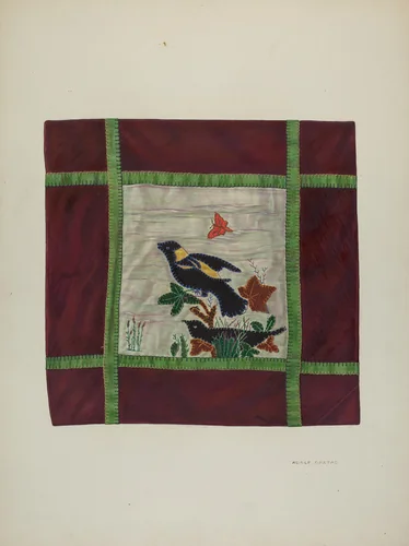 Applique Coverlet (Detail) by Adolph Opstad, index of american design, 1941