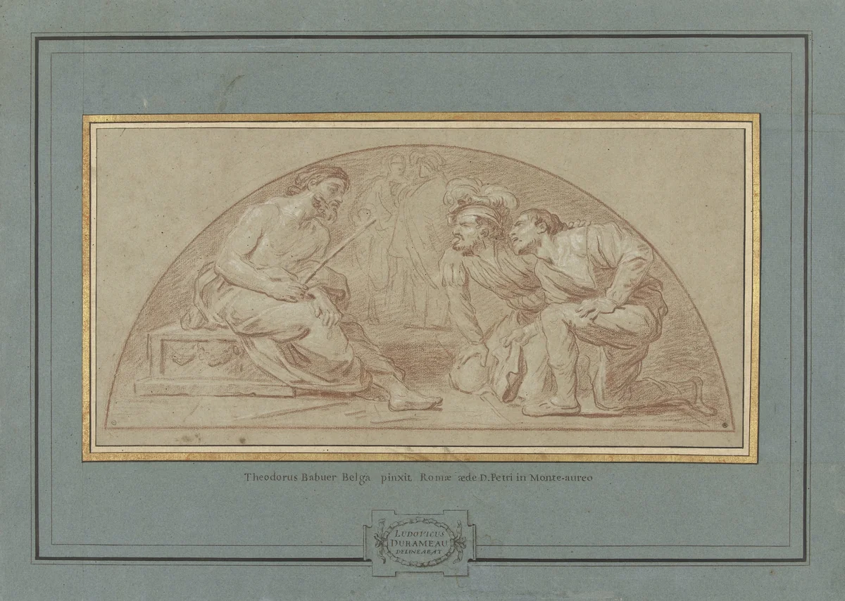 Bespotting van Christus by Louis Jean Jacques Durameau, drawing, 1743-1796