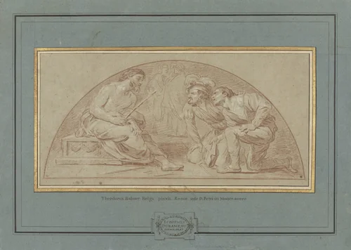 Bespotting van Christus by Louis Jean Jacques Durameau, drawing, 1743-1796