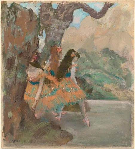 Ballet Dancers by Edgar Degas, drawing, 1877