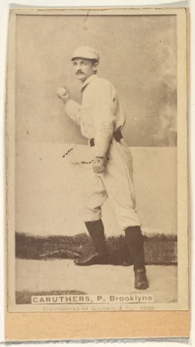 Caruthers, Pitcher, Brooklyn, from the Old Judge series (N172) for Old Judge Cigarettes by Goodwin & Company, photograph, 1888