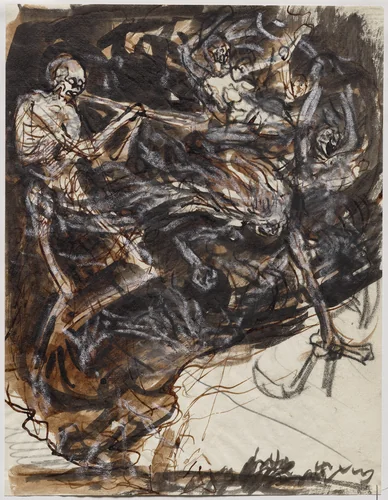 La Mort et les Passions fondant sur la terre by Auguste Louis Lepère, drawing, 1914