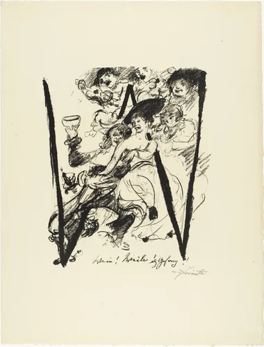 Letter W (Buchstabe W) from the illustrated book in portfolio form The ABCs (Das ABC) by Lovis Corinth, print, 1916
