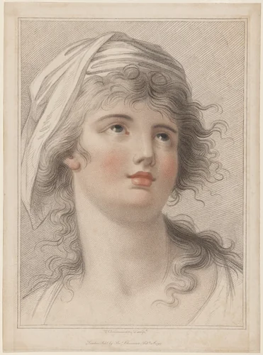 Head of a Young Woman by Thomas Cheesman, print, 1797