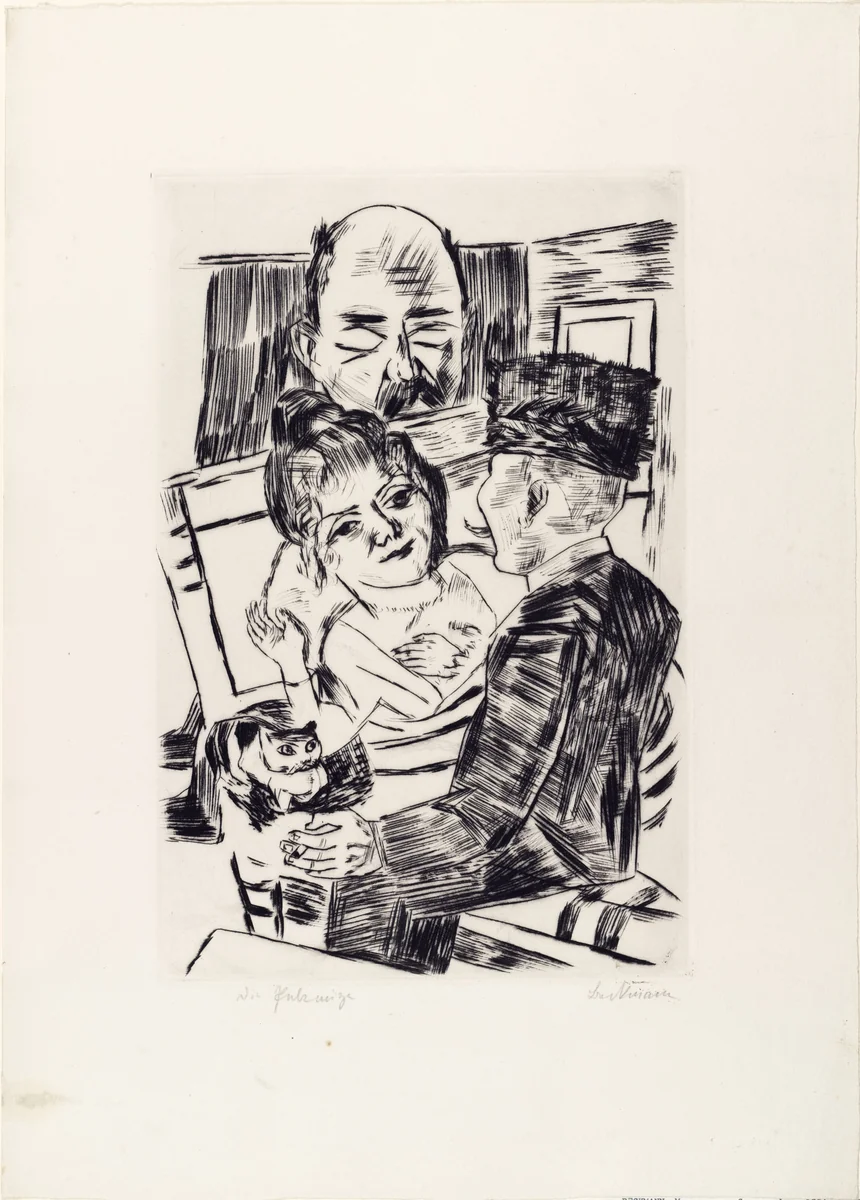 The Fur Cap (Die Pelzmütze) by Max Beckmann, print, 1923