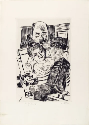 The Fur Cap (Die Pelzmütze) by Max Beckmann, print, 1923